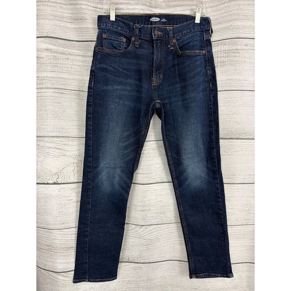 Mens Old Navy Slim Built-In Flex Dark Wash Jeans W30 L30